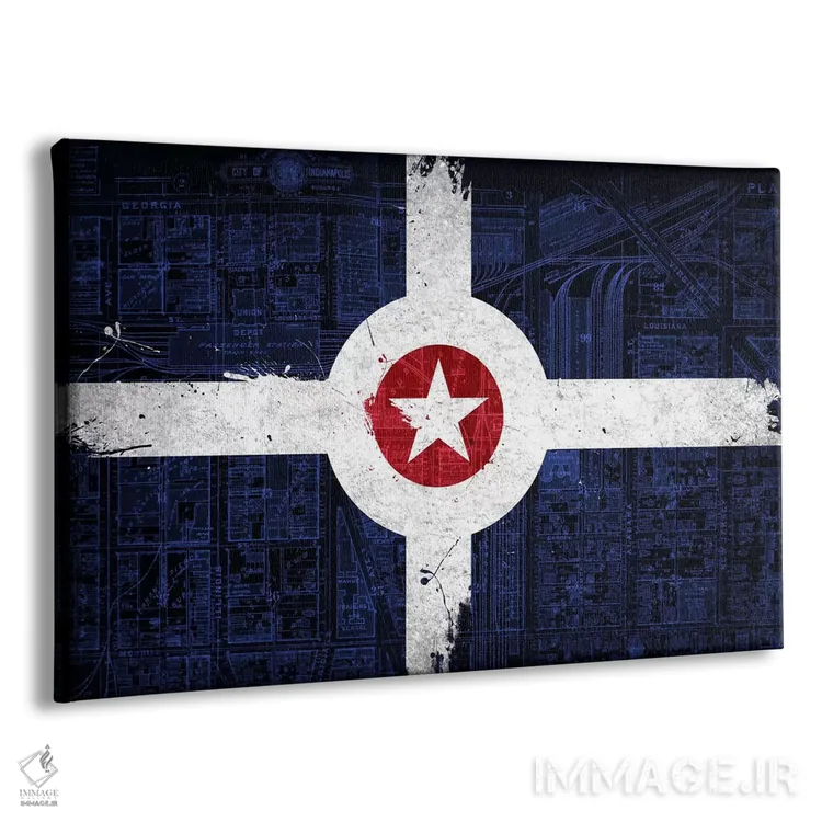 تابلو ایندیاناپولیس، ایندیانا (نقشهکشی جادهها) اثر فایو بای فایو کالکتیو - نمای پرسپکتیو محصول