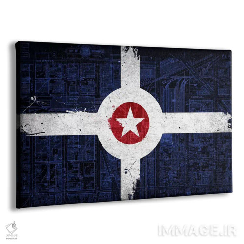 تابلو ایندیاناپولیس، ایندیانا (نقشهکشی جادهها) اثر فایو بای فایو کالکتیو - نمای پرسپکتیو محصول