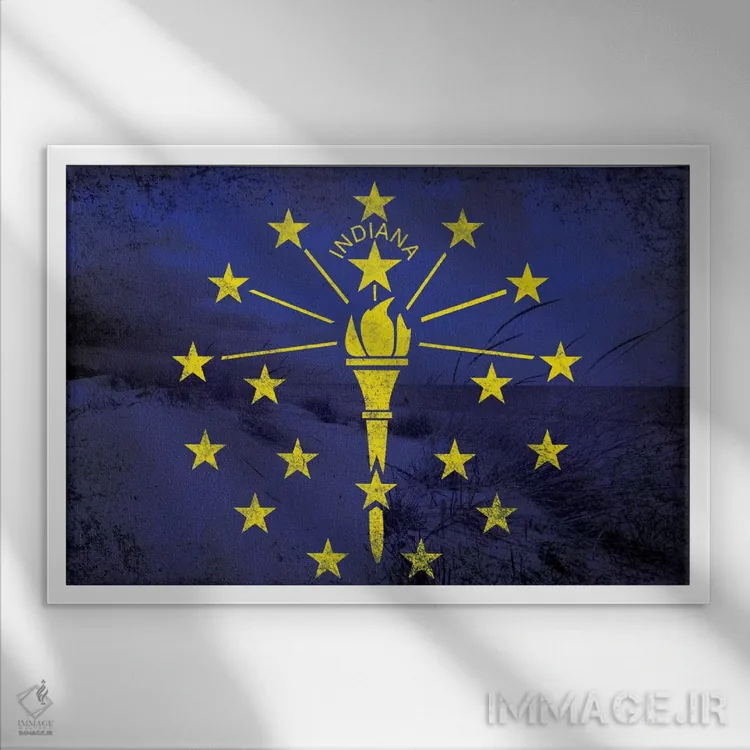 تابلو ایندیانا (سواحل ملی تلماسههای ایندیانا) اثر فایو بای فایو کالکتیو - نمای قابدار سفید