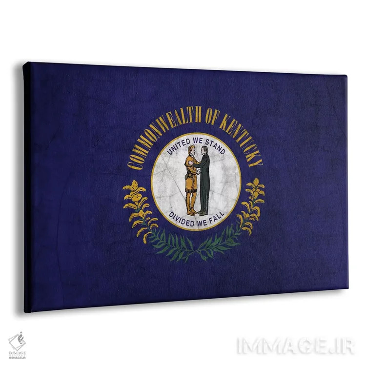 تابلو پرچم ایالت کنتاکی با رنگ ترکخورده اثر فایو بای فایو کالکتیو - نمای پرسپکتیو محصول