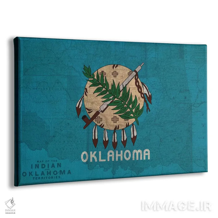 تابلو اوکلاهما (نقشه قدیمی) اثر فایو بای فایو کالکتیو - نمای پرسپکتیو محصول