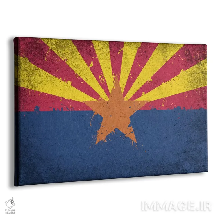 تابلو پرچم ایالت آریزونا با رنگ تازه اثر فایو بای فایو کالکتیو - نمای پرسپکتیو محصول