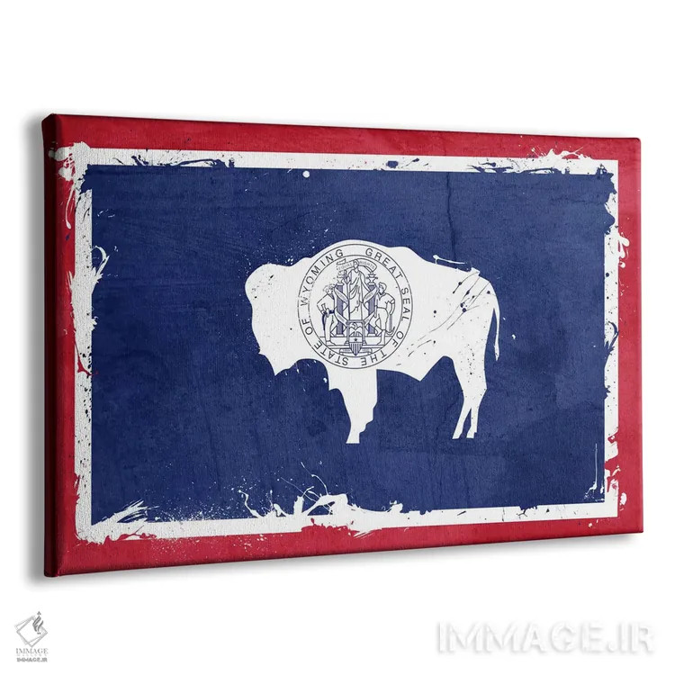 تابلو پرچم ایالت وایومینگ با رنگ تازه اثر فایو بای فایو کالکتیو - نمای پرسپکتیو محصول
