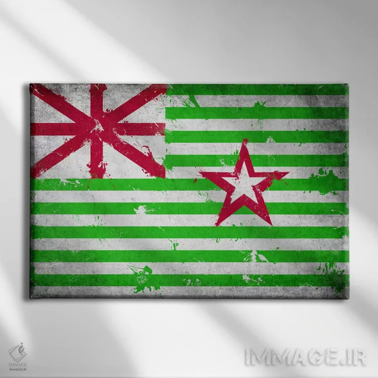 تابلو پرچم جایگزین تگزاس با رنگ تازه (استفن اف. آستین) اثر فایو بای فایو کالکتیو - نمای روبهرو روی دیوار