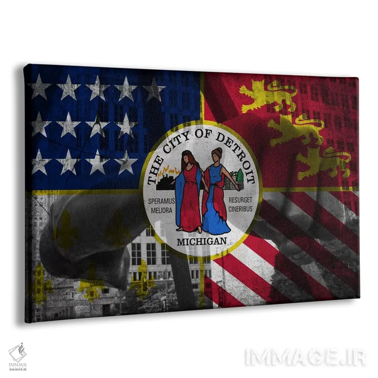 تابلو دیترویت، میشیگان (مشت مجسمه) اثر فایو بای فایو کالکتیو - نمای پرسپکتیو محصول