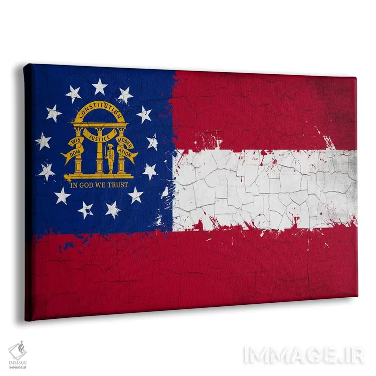 تابلو پرچم ایالت جورجیا با رنگ ترکخورده تازه اثر فایو بای فایو کالکتیو - نمای پرسپکتیو محصول