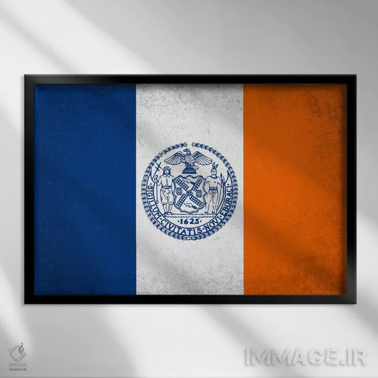 تابلو نیویورک سیتی، نیویورک اثر آیکانواس (شرکت چاپ هنری) - نمای قابدار مشکی