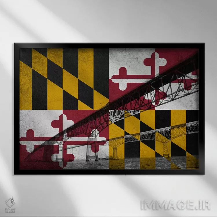 تابلو مریلند (پل خلیج چساپیک) اثر فایو بای فایو کالکتیو - نمای قابدار مشکی
