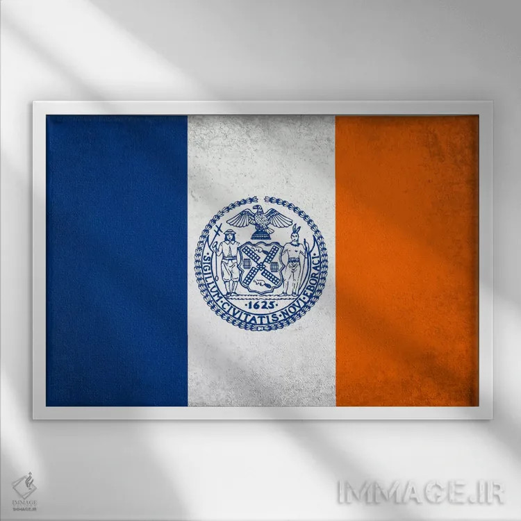 تابلو نیویورک سیتی، نیویورک اثر آیکانواس (شرکت چاپ هنری) - نمای قابدار سفید