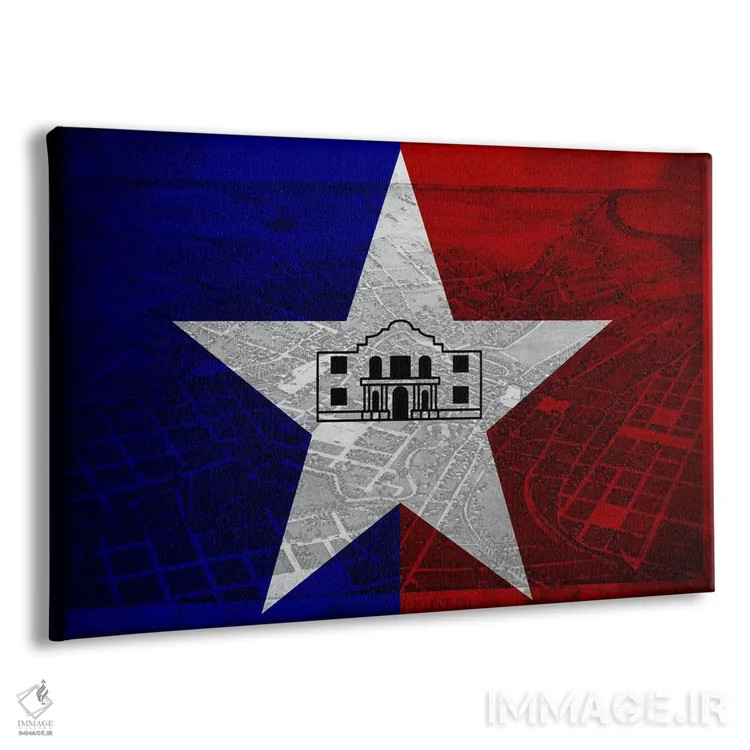 تابلو سن آنتونیو، تگزاس (منظره هوایی قدیمی) اثر فایو بای فایو کالکتیو - نمای پرسپکتیو محصول