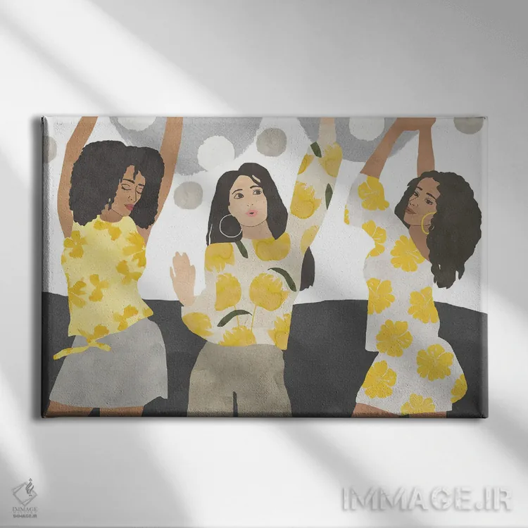 تابلو خواهران آفتاب (اصطلاح غیررسمی) اثر فلورا کوتا - نمای روبهرو روی دیوار