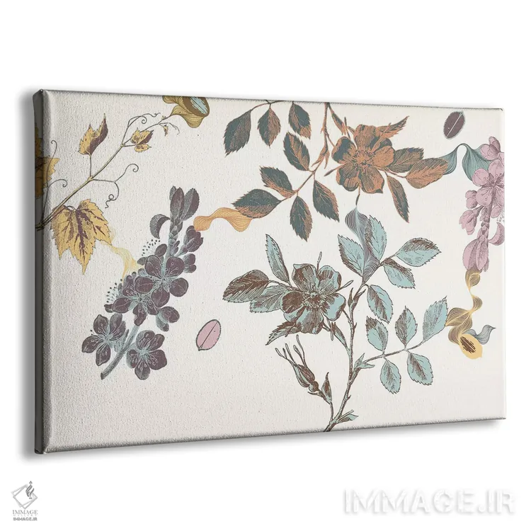 تابلو شاخهها و گلها (چند رنگ) اثر فایو بای فایو کالکتیو - نمای پرسپکتیو محصول