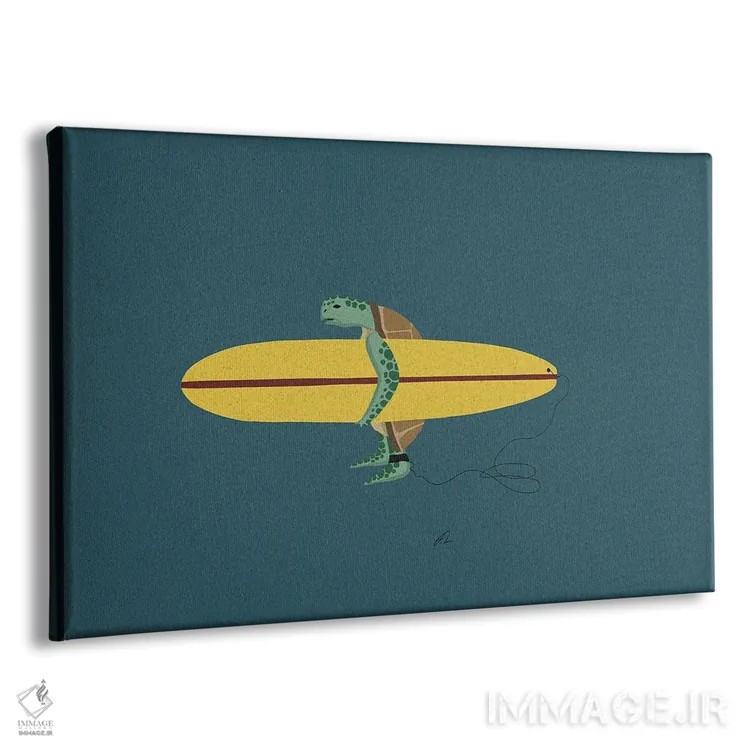 تابلو لاکپشت موجسوار اثر فابیان لاواتر - نمای پرسپکتیو محصول