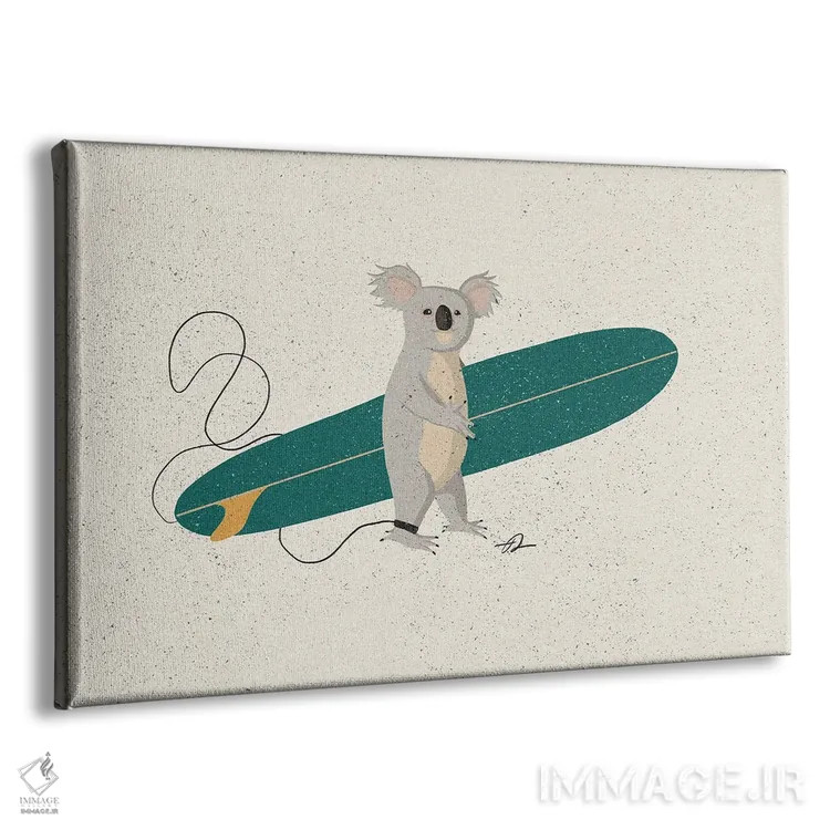 تابلو کوالای موجسوار اثر فابیان لاواتر - نمای پرسپکتیو محصول