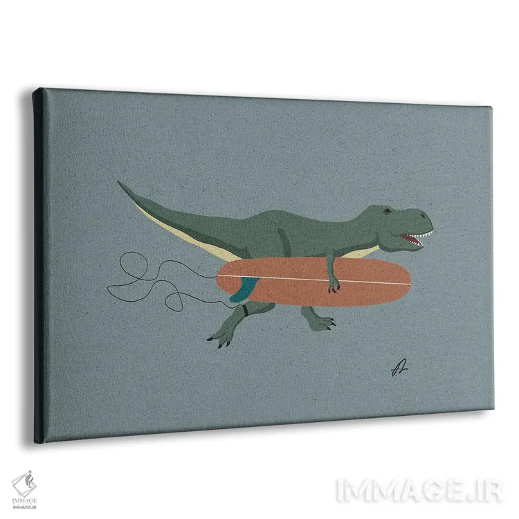 تابلو تیرکس موجسوار اثر فابیان لاواتر - نمای پرسپکتیو محصول