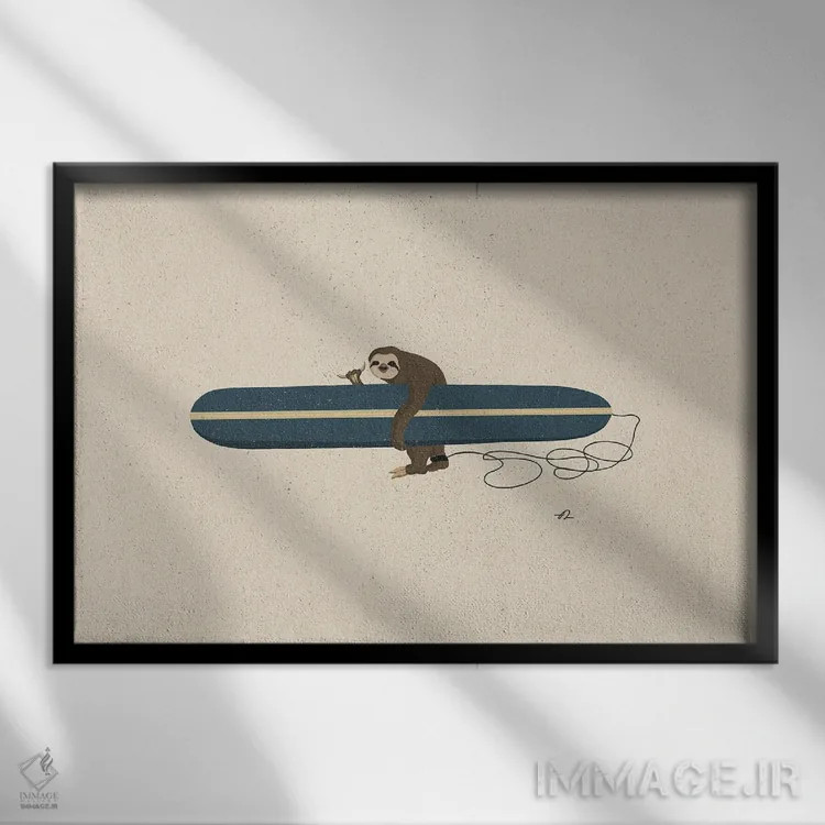 تابلو تنبل موجسوار اثر فابیان لاواتر - نمای قابدار مشکی