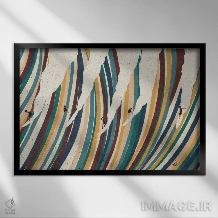 تابلو موج مهمانی اثر فابیان لاواتر - نمای قابدار مشکی