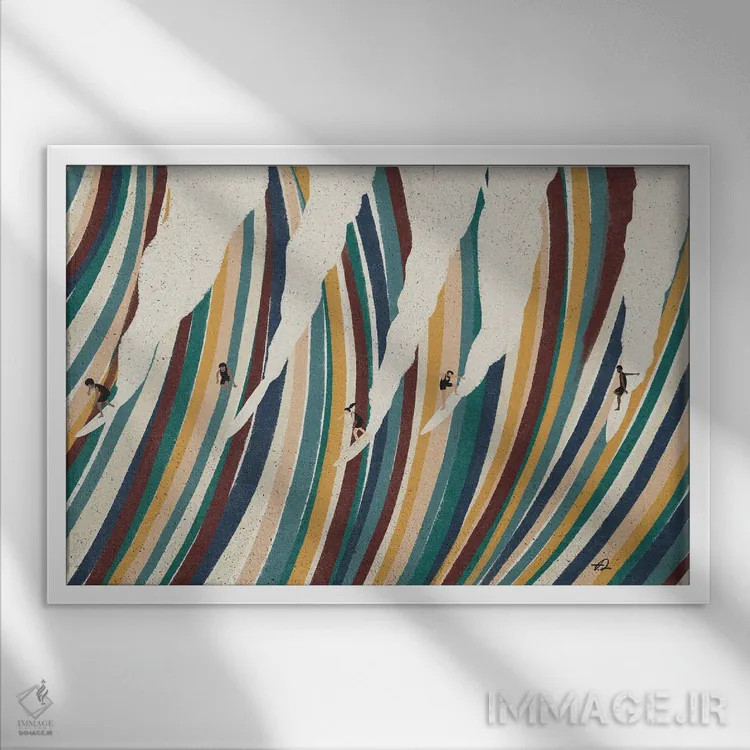 تابلو موج مهمانی اثر فابیان لاواتر - نمای قابدار سفید