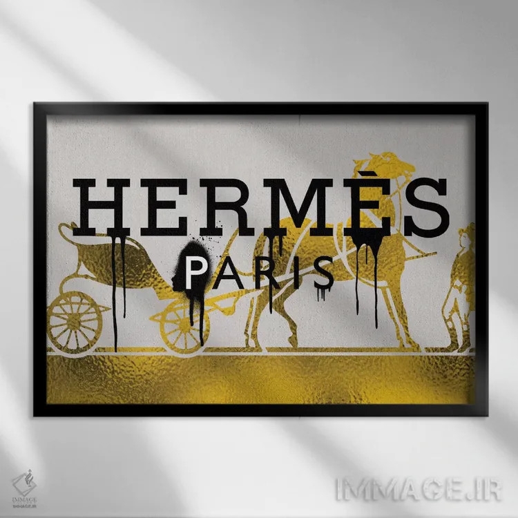 تابلو دنبال جاده طلایی برو اثر فایو بای فایو کالکتیو - نمای قابدار مشکی