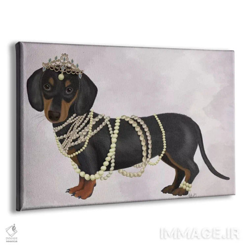 تابلو داشوند و مرواریدها ۱ اثر فب فانکی (استودیو هنری) - نمای پرسپکتیو محصول