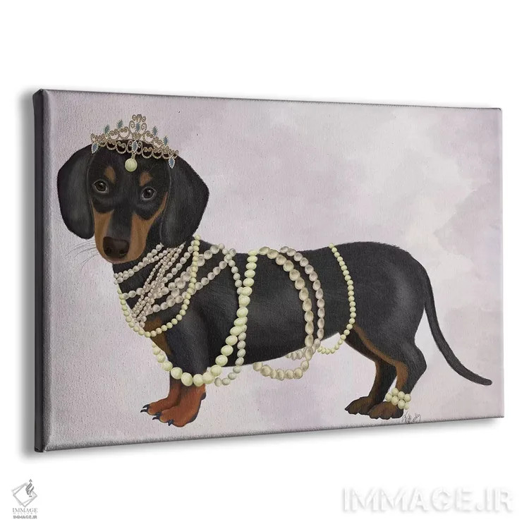 تابلو داشوند و مرواریدها ۱ اثر فب فانکی (استودیو هنری) - نمای پرسپکتیو محصول