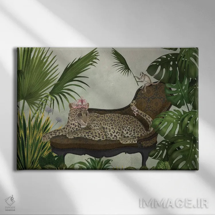 تابلو شیزلان پلنگی اثر فب فانکی (استودیو هنری) - نمای روبهرو روی دیوار