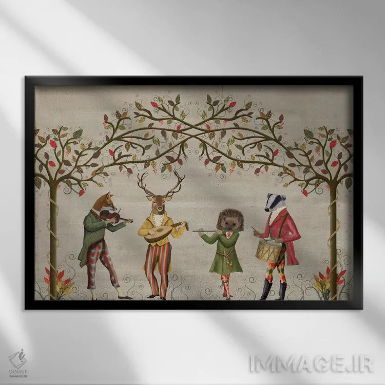 تابلو گروه نوازنده اثر فب فانکی (استودیو هنری) - نمای قابدار مشکی