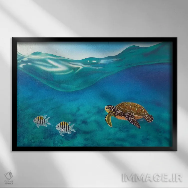 تابلو بالا و پایین اثر فرد اودل - نمای قابدار مشکی