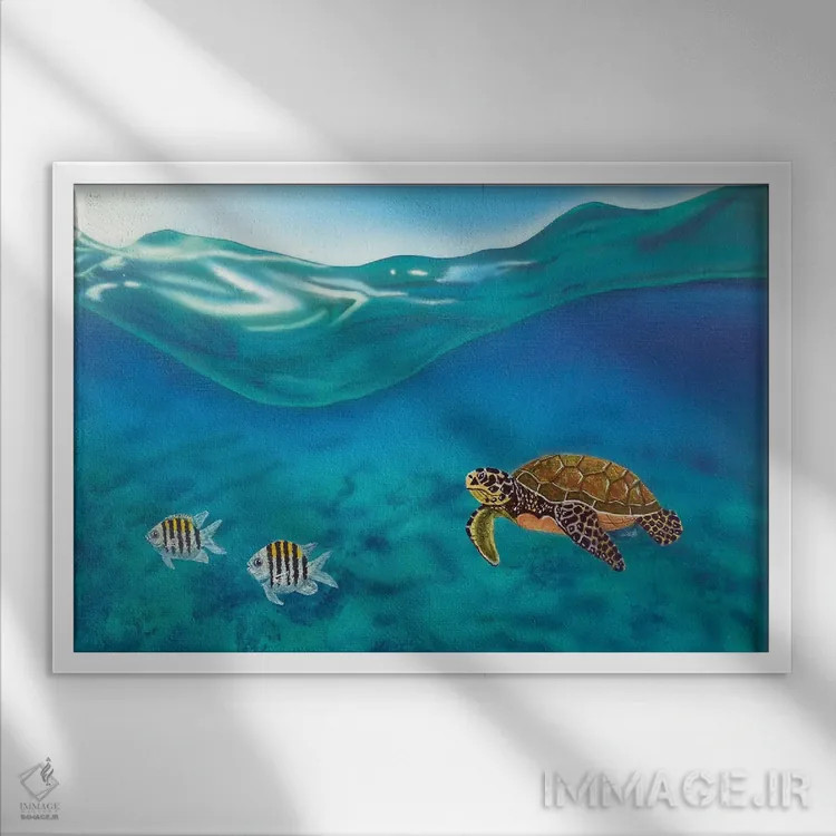 تابلو بالا و پایین اثر فرد اودل - نمای قابدار سفید