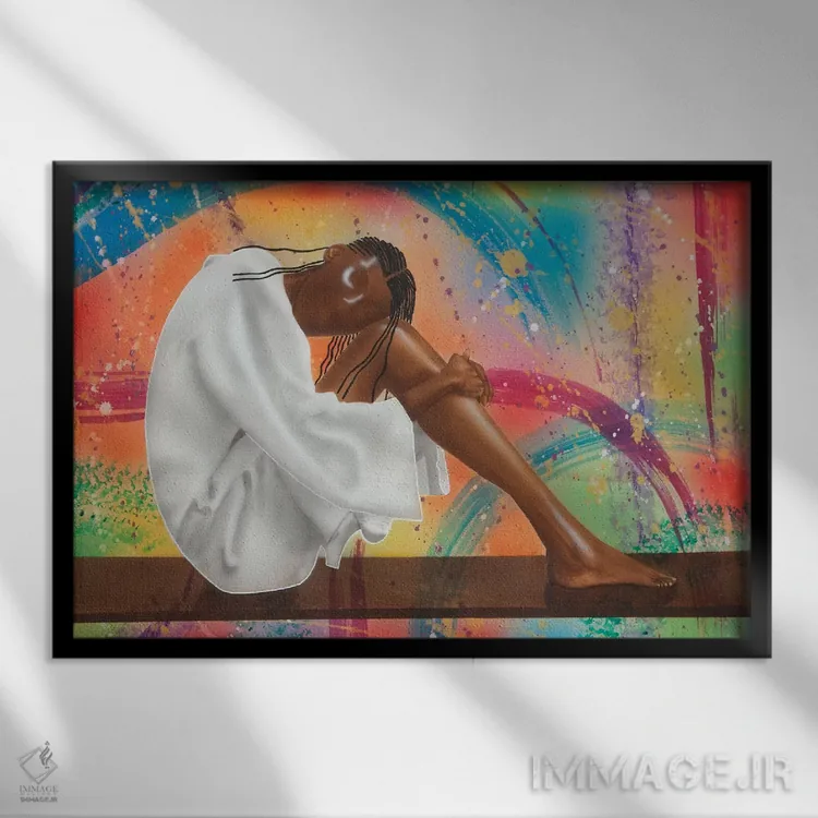 تابلو فکرکننده اثر فرد اودل - نمای قابدار مشکی