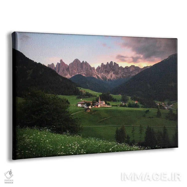 تابلو زمان غروب در وال دی فونز، دولومیت، ایتالیا اثر فلوریان اولبرشتس - نمای پرسپکتیو محصول