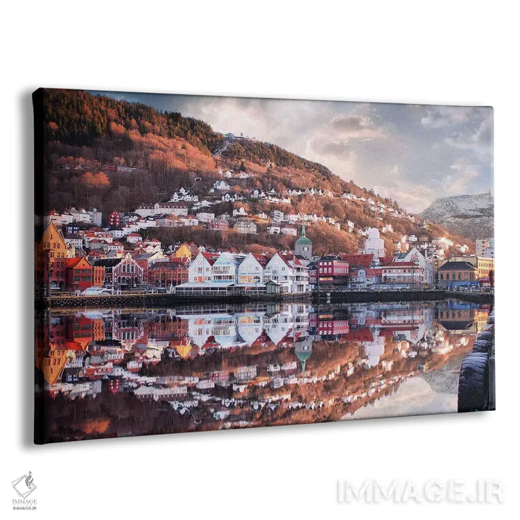 تابلو انعکاسهای برگن، نروژ اثر فلوریان اولبرشتس - نمای پرسپکتیو محصول