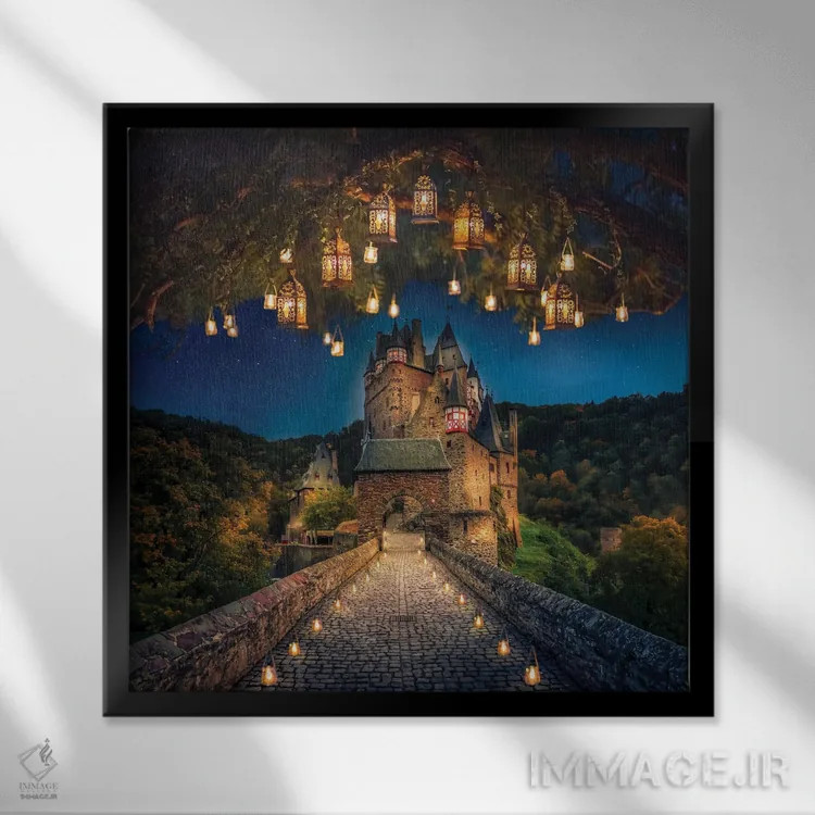 تابلو قلعه التز، آلمان اثر فلوریان اولبرشتس - نمای قابدار مشکی