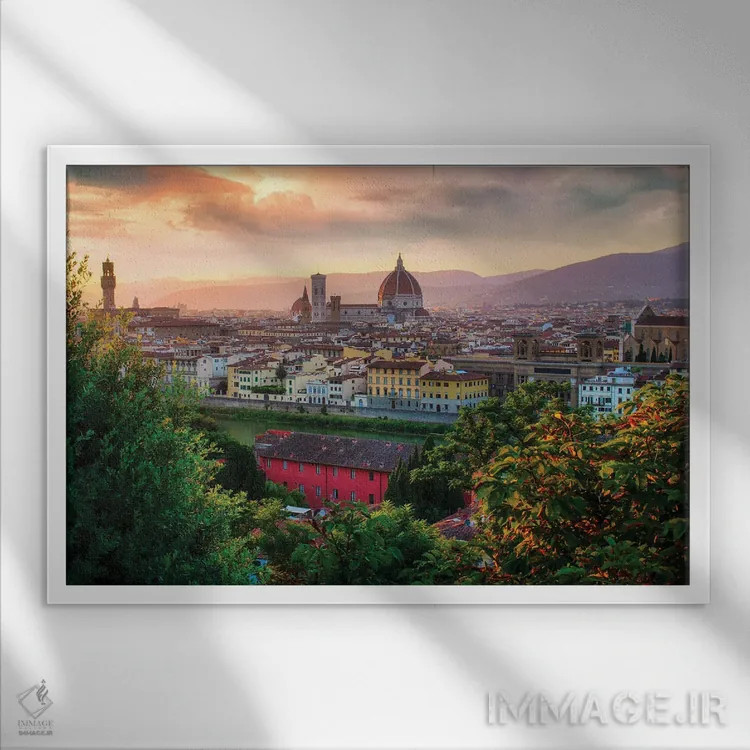 تابلو فلورانس، ایتالیا اثر فلوریان اولبرشتس - نمای قابدار سفید