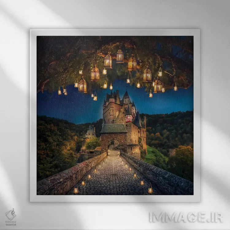 تابلو قلعه التز، آلمان اثر فلوریان اولبرشتس - نمای قابدار سفید