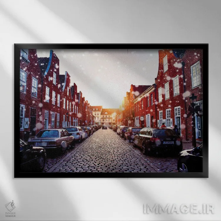 تابلو محلهٔ هلندی، پوتسدام، آلمان اثر فلوریان اولبرشتس - نمای قابدار مشکی