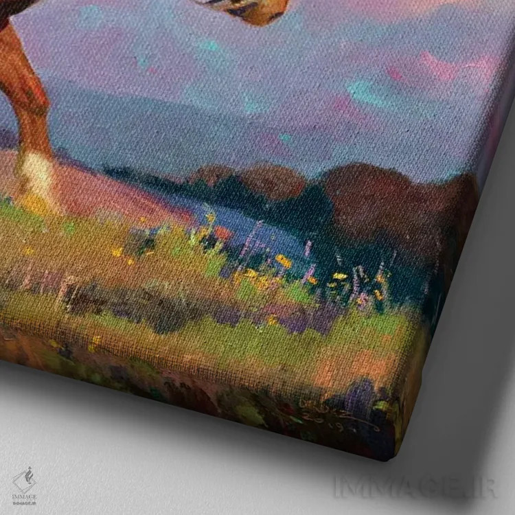 تابلو آمادهسازی برای نمایش اثر فرانک اورداز - نمای نزدیک بافت بوم