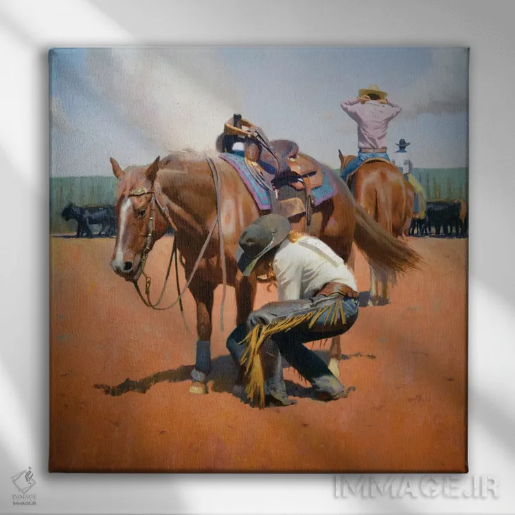 تابلو پیش از برش اثر فرانک اورداز - نمای روبهرو روی دیوار