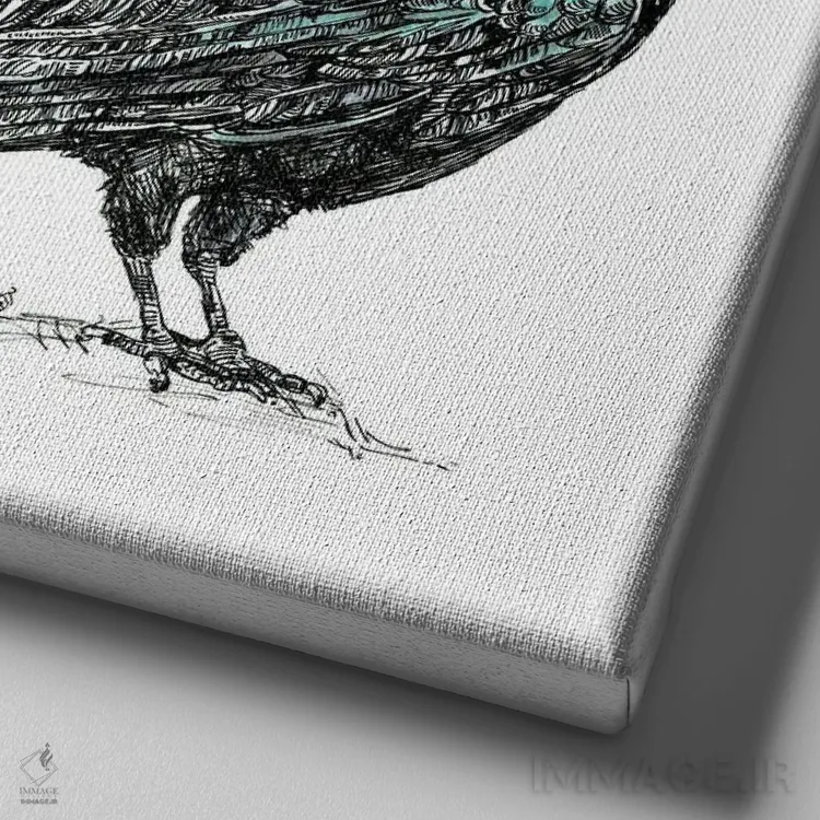 تابلو کلاغها اثر فانیتسا پترو - نمای نزدیک بافت بوم