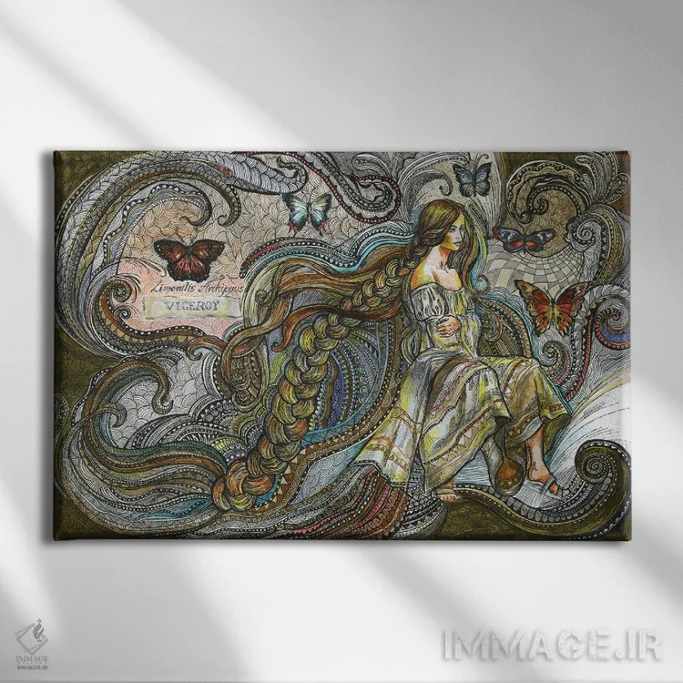 تابلو پری پروانهای اثر فانیتسا پترو - نمای روبهرو روی دیوار