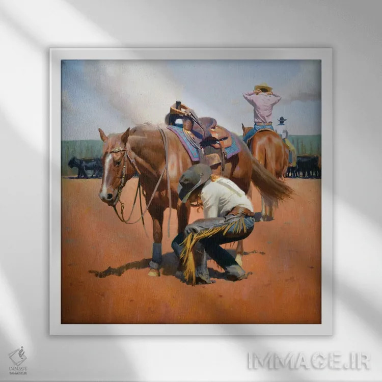 تابلو پیش از برش اثر فرانک اورداز - نمای قابدار سفید