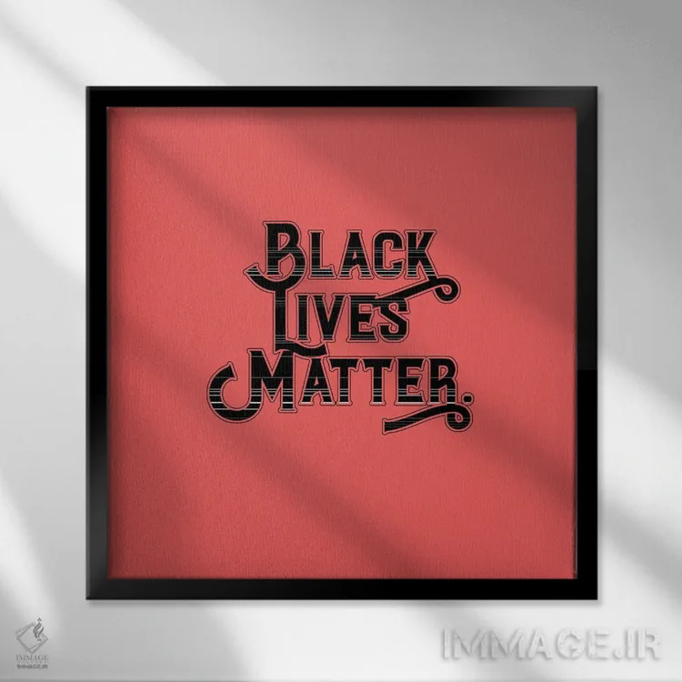 تابلو جان سیاهپوستان مهم است اثر فانیتسا پترو - نمای قابدار مشکی