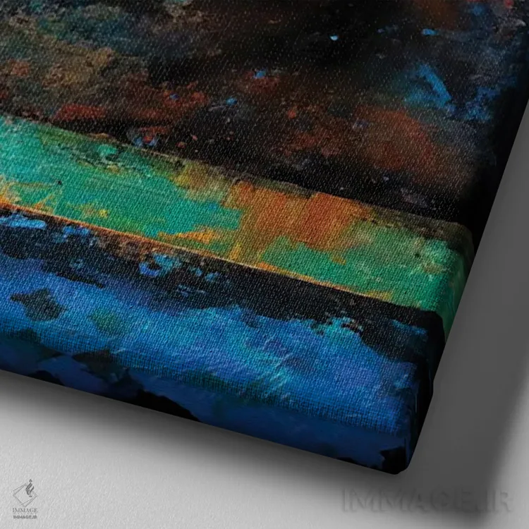 تابلو واقعگرایی انتزاعی اثر فانیتسا پترو - نمای نزدیک بافت بوم