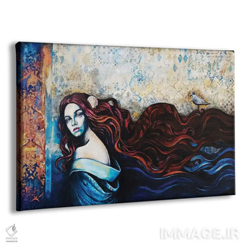 تابلو مرغ دریایی روی موهایش اثر فانیتسا پترو - نمای پرسپکتیو محصول