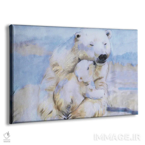 تابلو خرسهای قطبی، خرس مادر و توله ۶ اثر فانیتسا پترو - نمای پرسپکتیو محصول