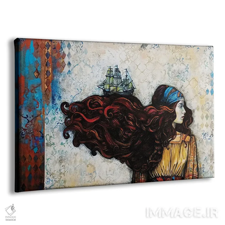تابلو کشتیای روی موهایش اثر فانیتسا پترو - نمای پرسپکتیو محصول