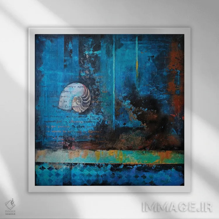 تابلو واقعگرایی انتزاعی اثر فانیتسا پترو - نمای قابدار سفید