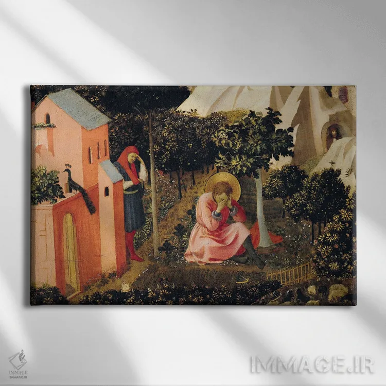 تابلو تبدیل سنت آگوستین (موزه توماس-هنری) اثر فرا آنجلیکو (نقاش ایتالیایی) - نمای روبهرو روی دیوار