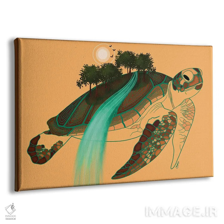 تابلو جزیرهٔ لاکپشتی اثر نیدیا دراز (نام هنری/استودیو) - نمای پرسپکتیو محصول