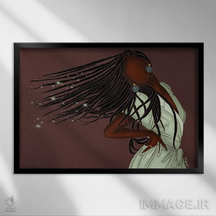 تابلو من جادو هستم اثر نیدیا دراز (نام هنری/استودیو) - نمای قابدار مشکی